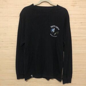 Salty Crew Graphic Black Men's Long Sleeve Shirt Medium Find Refuge in the Sea